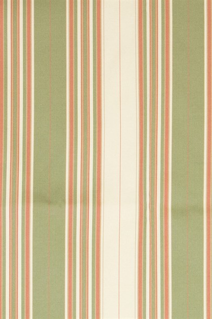 Picture of Narrow Stripe Faux Silk - Green, Coral Pink and Beige