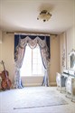 Picture of Pheasant On Rose Vine Blue - Austrian Pelmet Style