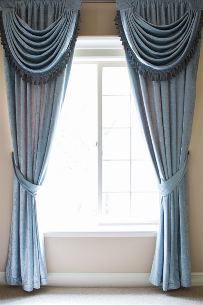 Picture of Blue Chenille - Panel With Swag Style