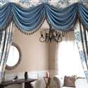 Picture of Rose Garden Blue - Austrian Pelmet Style