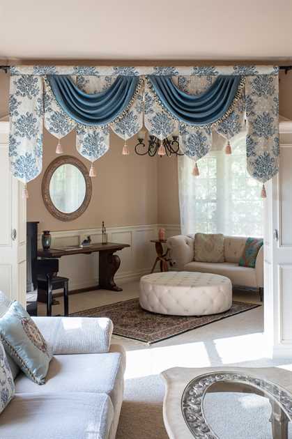 Picture of Blue Floral Palace Pelmet Style